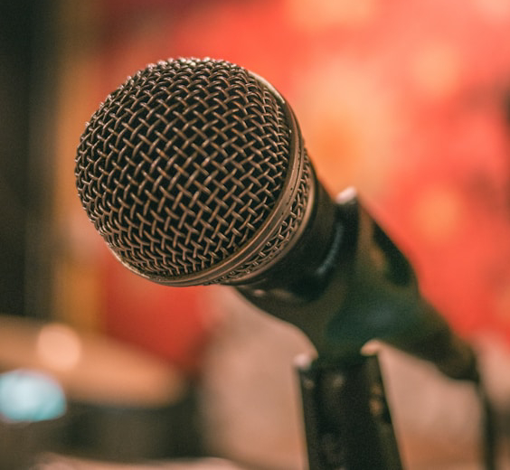Close up of a microphone